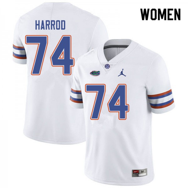 Jordan Brand Women #74 Will Harrod Florida Gators College Football Jersey White